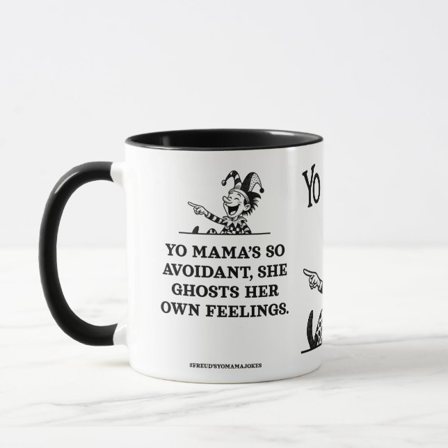 Caneca piadas freudianas da mamãe - Evitativa (Esquerda)