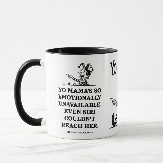 Caneca piadas freudianas da sua mãe - emocionalmente indi (Esquerda)