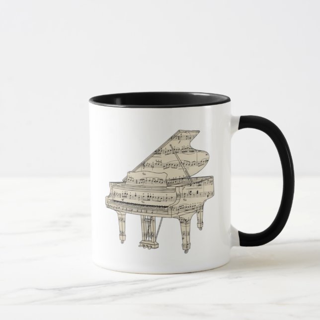 Caneca Piano de Cauda e Notas Musicais (Direita)