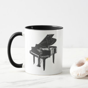 Caneca Piano Grande Com Nome Professor Pianista