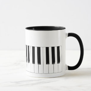 Caneca Piano Keyboard Music Two Toned Mug