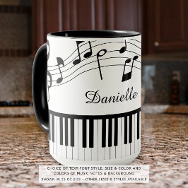 Caneca Piano Music Notes Personalizadas Cores Personaliza