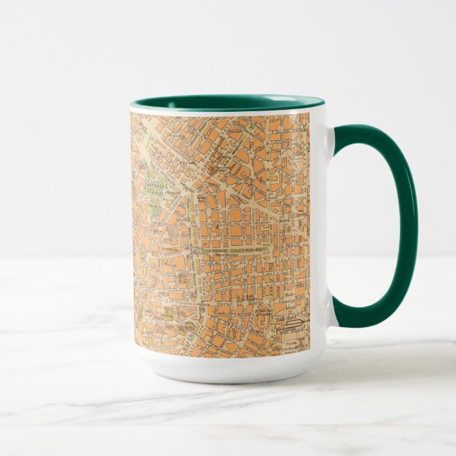 Caneca Pianta di Milano - Mapa de Milão, Itália (Direita)
