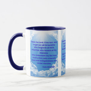 Caneca Pic De Escritura De Bíblia Psalm 103:2-4 KJV De Do