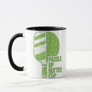 Caneca Pickleball Engraçada Paddle Para Cima Manteiga