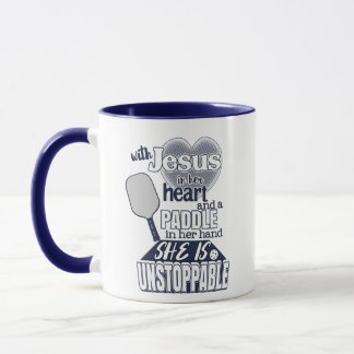Caneca Pickleball feminino e Jesus