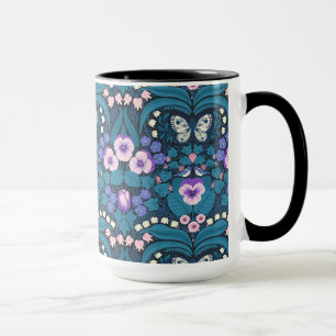 Caneca Picos, aves e borboletas