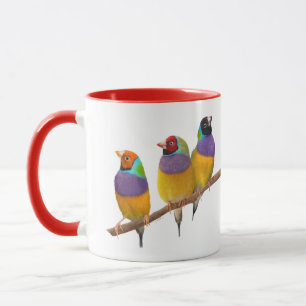 Caneca Picos Coloridos Gouldian em Pastéis