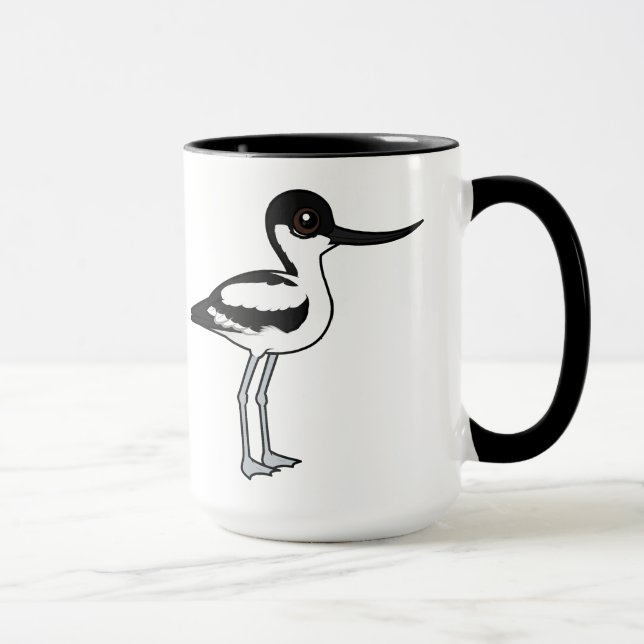 Caneca Pied Avocet - Pássaro de Cartoon Birdornizável (Direita)