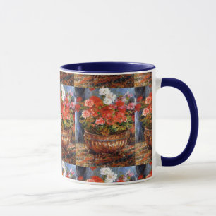 Caneca Pierre-Auguste Renoir Geraniums numa Bacia de Cobr