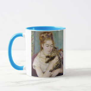 Caneca Pierre uma mulher de Renoir com um gato
