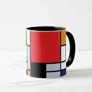 Caneca Piet Mondrian - Composição com Grande Plano Vermel