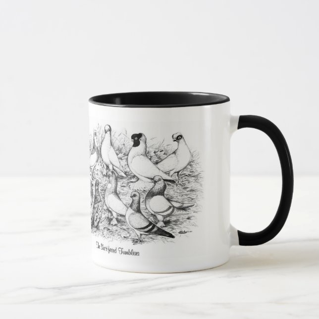 Caneca Pigeons de Tumbler de faces curtas (Direita)