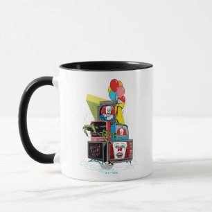 Caneca Pilha de TV Classic Pennywise - Você flutuará muit