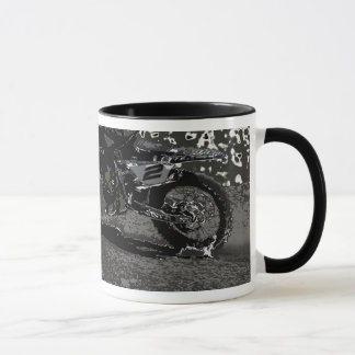 Caneca Pilotagem de Moto Off-Road (Preto e Branco)