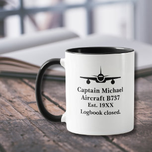 Caneca Piloto Aposentado Aviação Personalizada Nome do Ca