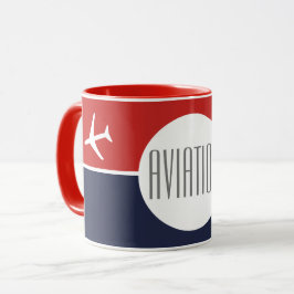 Caneca Piloto de avião de avião de avião branco Funky