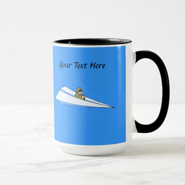 Caneca Piloto de avião de papel engraçado (Direita)