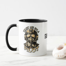 Caneca Piloto de data e nome personalizado legal e danifi