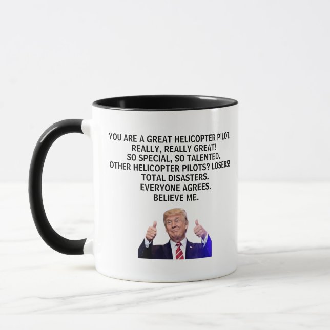 Caneca Piloto Helicóptero Trump, piloto do helicóptero Tr (Esquerda)