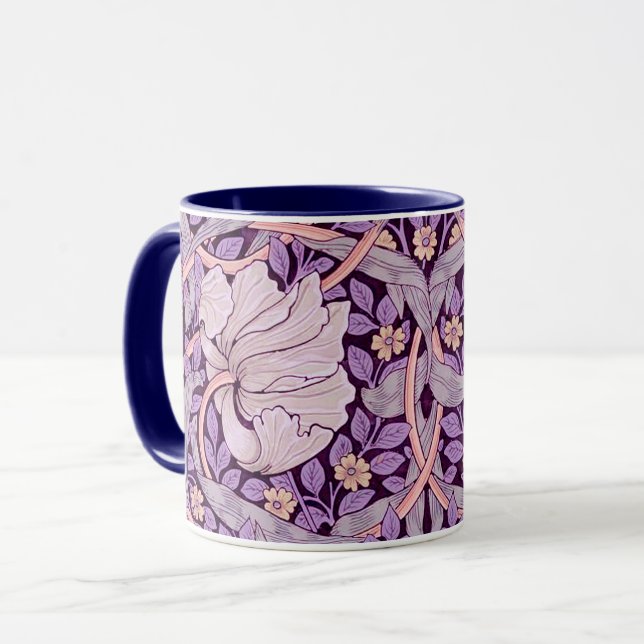 Caneca Pimpernel Purple, William Morris (Frente Esquerda)