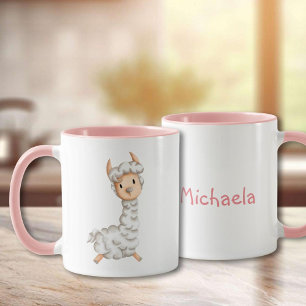 Caneca Pinça Girly Llama Drawing