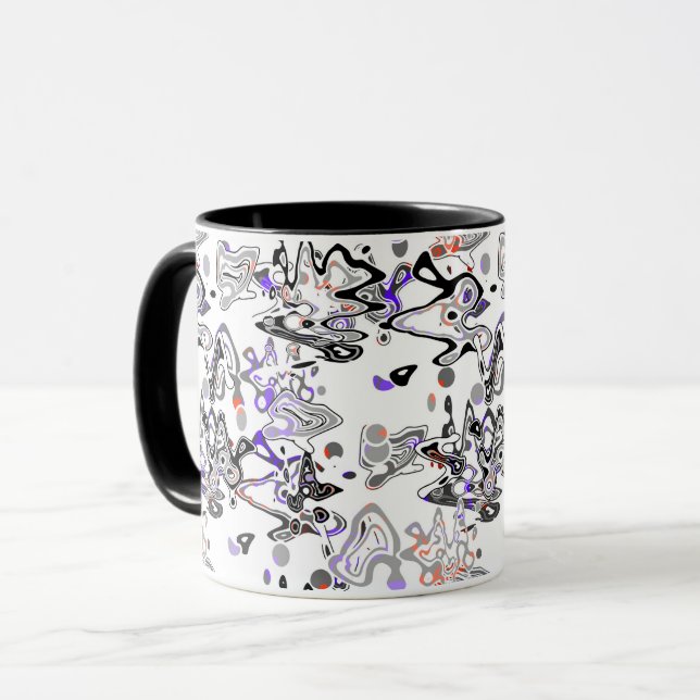 Caneca Pincel de respingo abstrato moderno elegante e fas (Frente Esquerda)