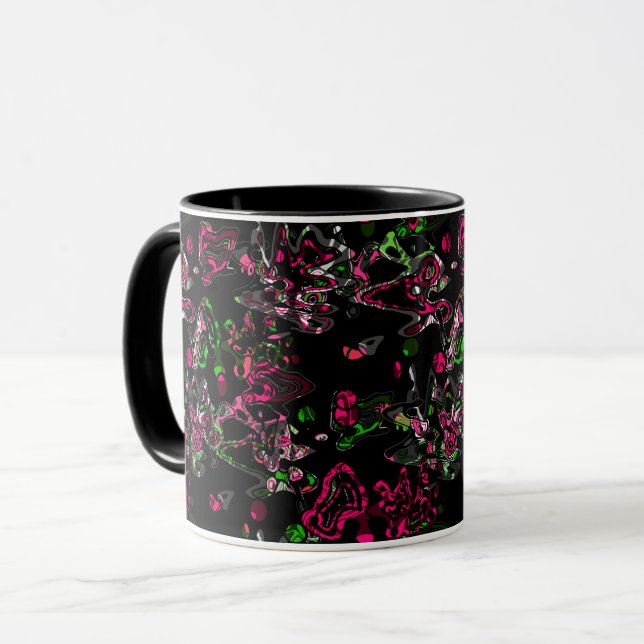 Caneca Pincel de respingo abstrato moderno elegante e fas (Frente Esquerda)