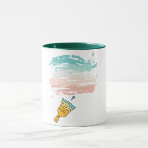 Caneca pincel de tinta
