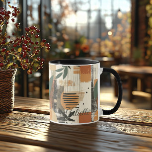 Caneca Pincelada Rústica - Abstrato Terroso Personalizado