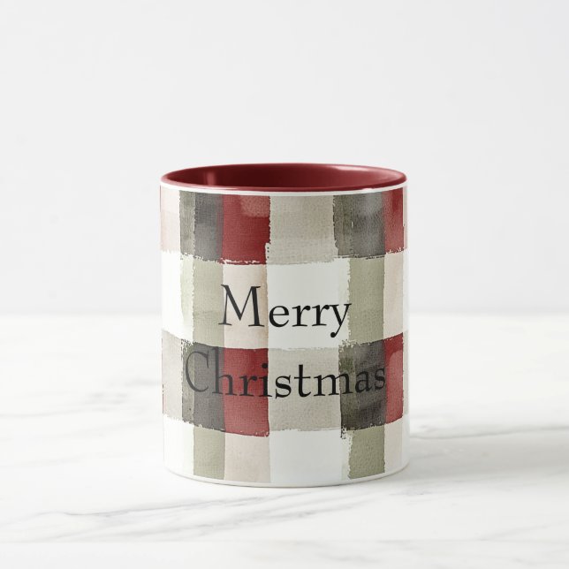 Caneca Pine Green Ivory Red Stripes (Centro)
