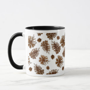 Caneca Pinecone Botânica Rústica Cores Aquáticas