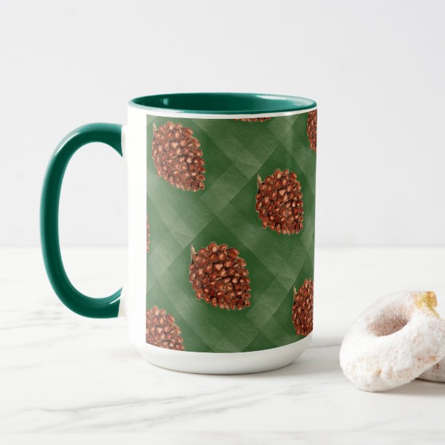 Caneca Pinecone Watercolor Mug (Com Donut)