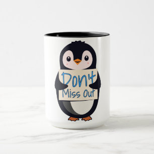 Caneca Pinguim com Letreiro Motivacional - Não Perca