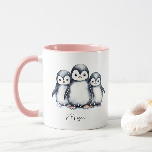 Caneca Pinguim Cute Personalizado (Com Donut)