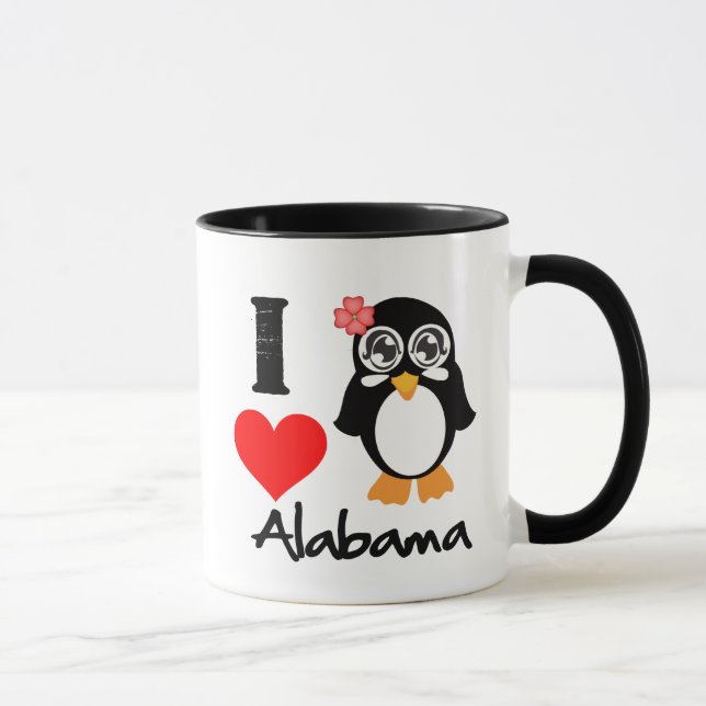 Caneca Pinguim de Alabama - amor Alabama de I (Direita)