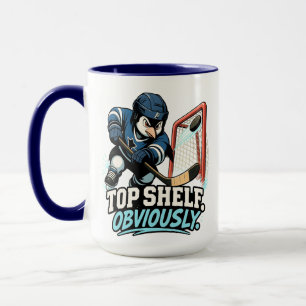 Caneca Pinguim de Hóquei na Prateleira Superior