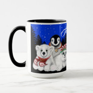 Caneca Pinguim de Natal, filhote de foca polar