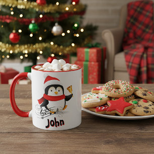 Caneca Pinguim de Natal personalizado