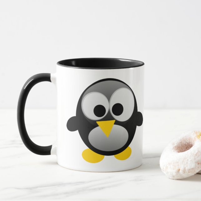Caneca Pinguim desajeitado de Linux Tux (Com Donut)