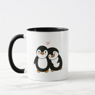 Caneca Pinguim do Amor - Ilustração de Animal Romântico F
