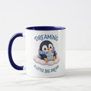 Caneca Pinguim Fofo Sonhando Um Grande Pequeno Sonho Café