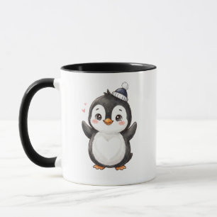 Caneca Pinguim Kawaii Fofo "Relaxando com Minha Cerveja F