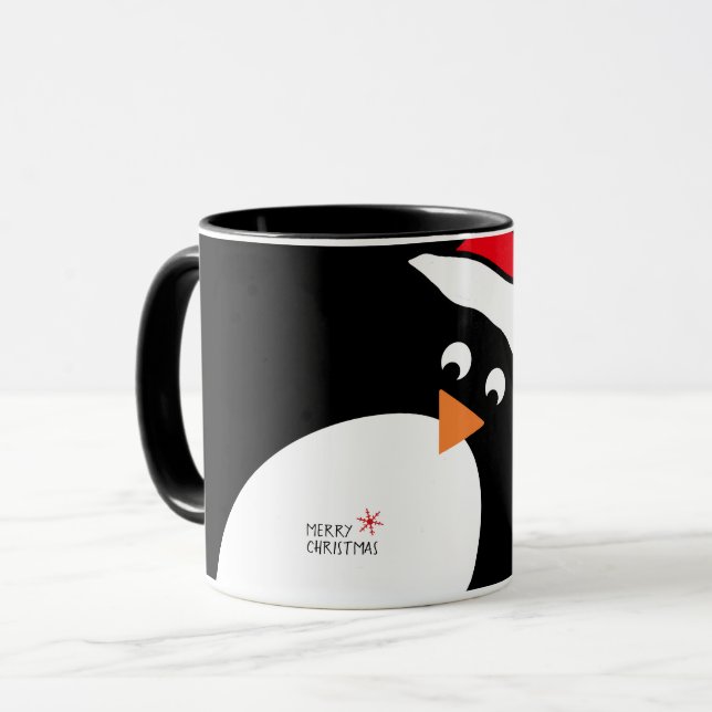 Caneca Pinguim - Mug de Natal Personalizado (Frente Esquerda)