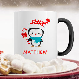 Caneca Pinguim Pinguim Pinguim de Natal bonito