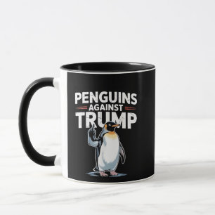 Caneca Pinguins Contra Trump Anti Trump Resist Tarrifs
