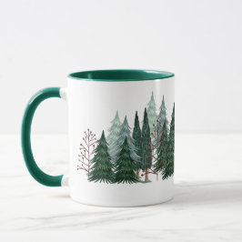 Caneca Pinheiros verde floresta natureza Natal Feriado 