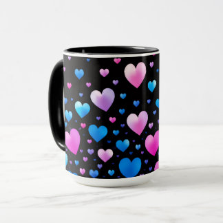 Caneca Pink & Blue Glowing Hearts