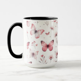Caneca Pink Butterflies