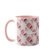Pink Cherry Blossoms Bridesmaid Pink Combo Mug